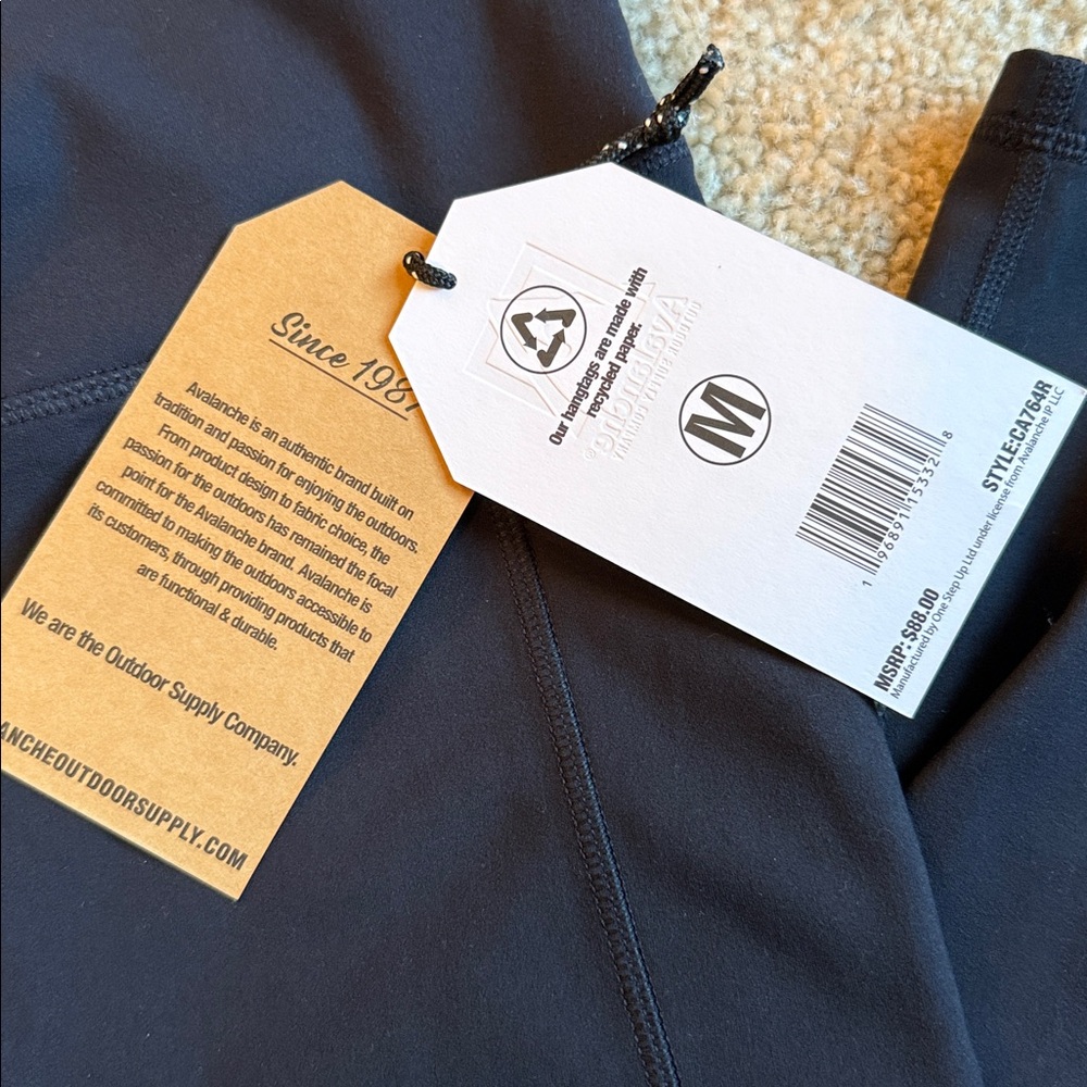 Avalanche high waist compression legging pockets black pants pull on medium - Picture 4 of 8